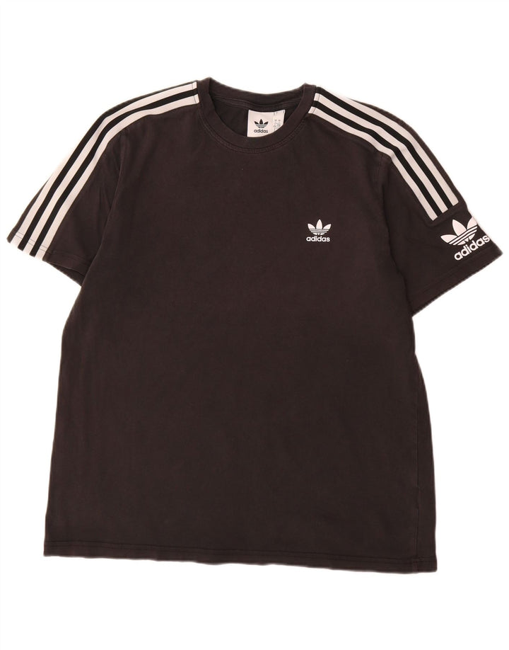 Adidas - Camiseta para hombre, talla grande, algodón negro