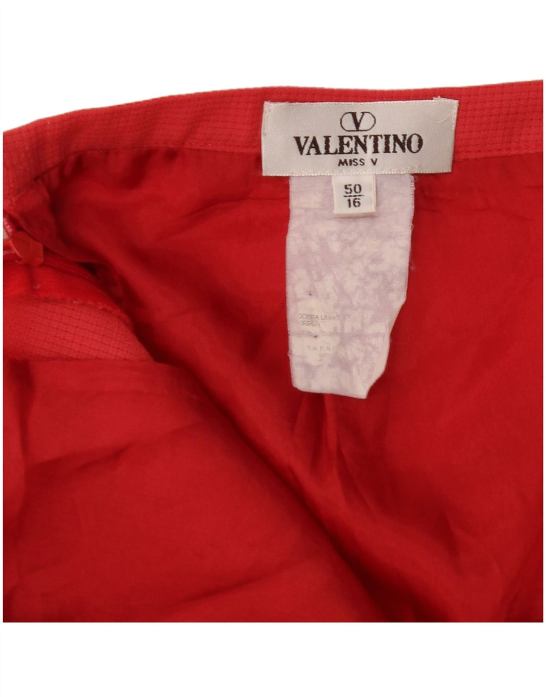 VALENTINO Falda recta Miss V para mujer IT 50 XL W36 Rojo