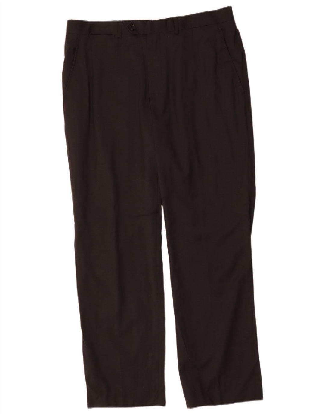 MASSIMO DUTTI Pantalón de traje recto para hombre EU 42 Large W32 L32 Lana negra