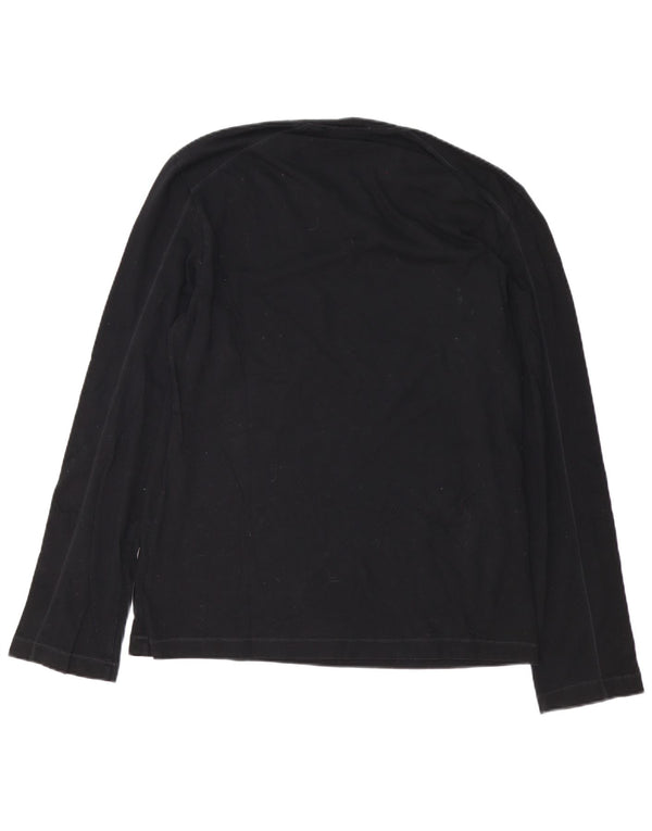 Iceberg Mens Graphic Top Manga Larga Grande Algodón Negro