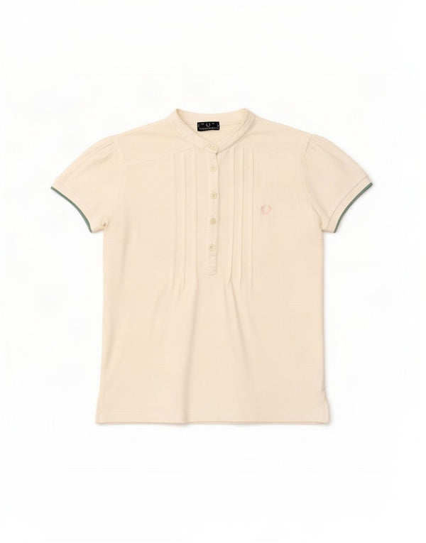 Fred Perry Polo para mujer UK 44 Grande Algodón blanco