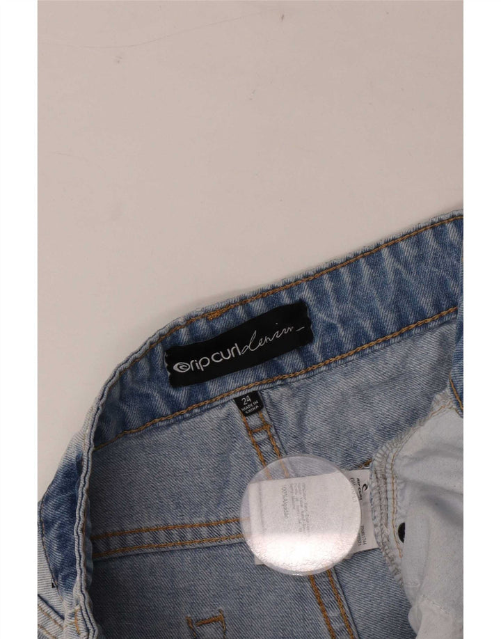 Rip Curl Mujer Pantalones Cortos De Mezclilla Desgastados W24 XS Algodón Azul