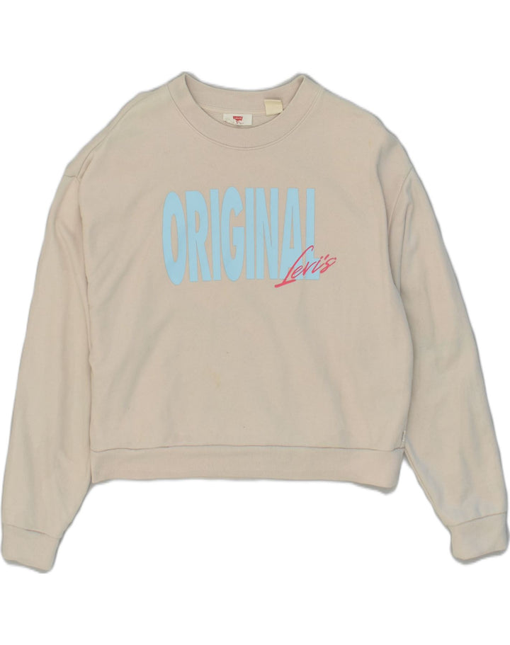 LEVI'S Womens San Francisco Graphic Sweatshirt Jumper UK 6 XS Grey Cotton | Vintage Levi's | Thrift | Second-Hand Levi's | Used Clothing | Messina Hembry 