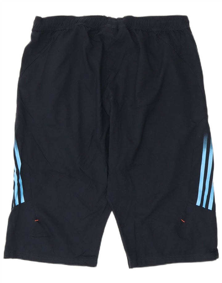Adidas - Pantalones cortos deportivos para hombre, talla grande, poliéster, color azul marino