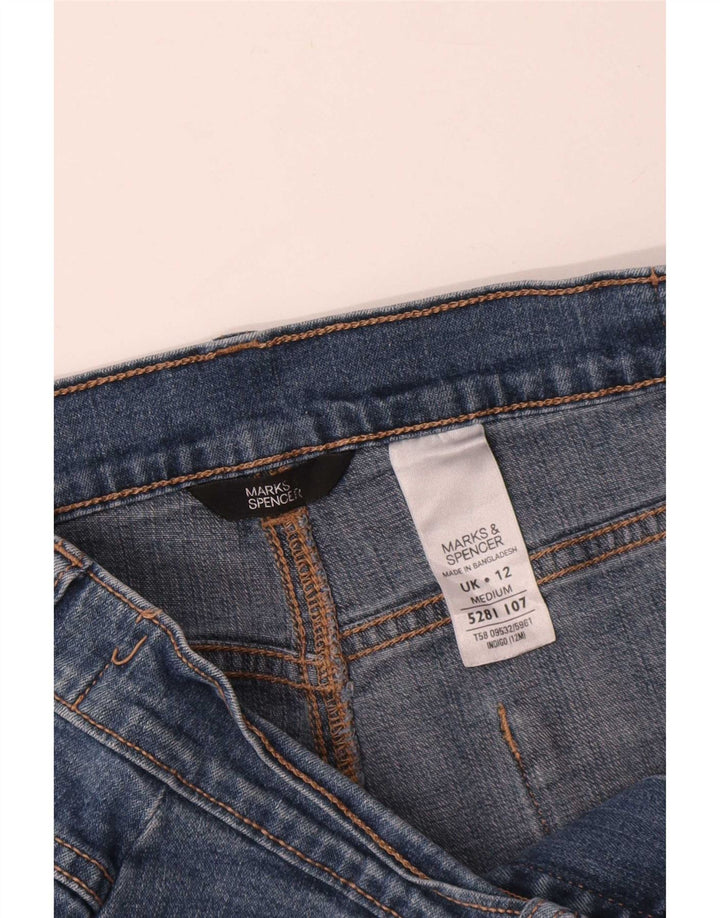Marks & Spencer Vaqueros rectos para mujer UK 12 Medium W30 L27 Algodón azul