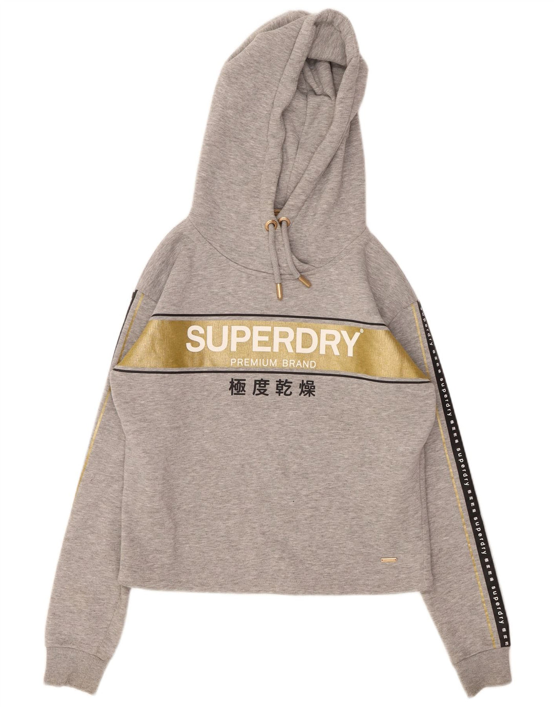 SUPERDRY Jersey con capucha y gráfico de corte extragrande para mujer UK 8 Small Grey