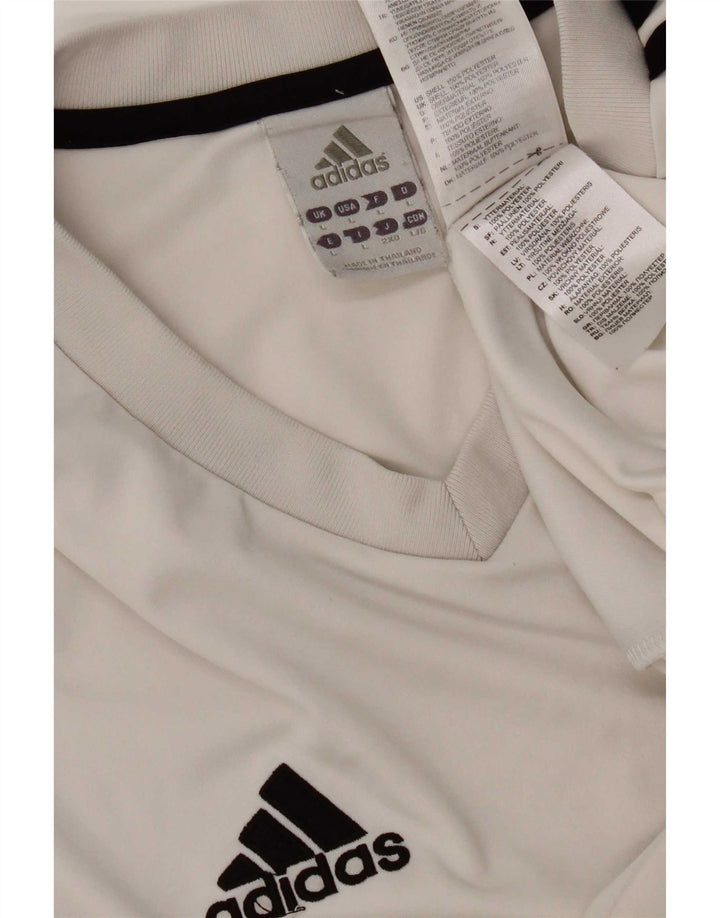 Adidas Mens Climalite Camiseta Top Grande Poliéster Blanco