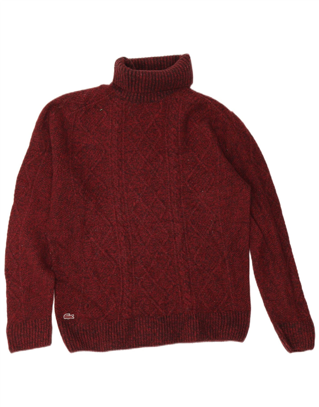 Lacoste - Jersey con cuello vuelto para hombre, talla 5, lana burdeos grande
