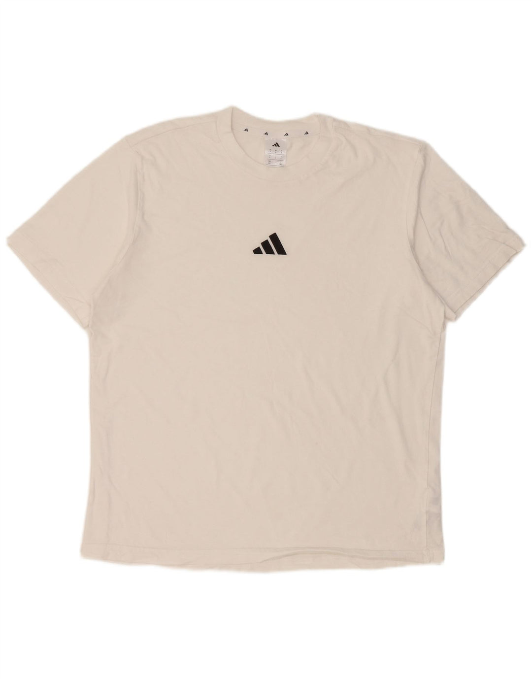 Adidas - Camiseta para hombre, talla grande, algodón blanco