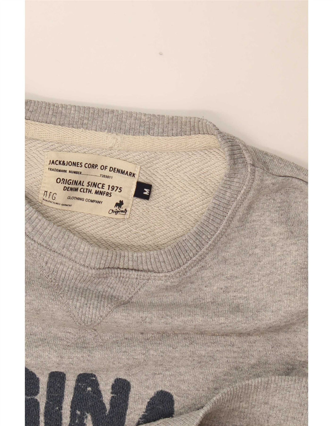 Jack & Jones Hombre Sudadera Gráfica Jumper Gris Medio Moteado
