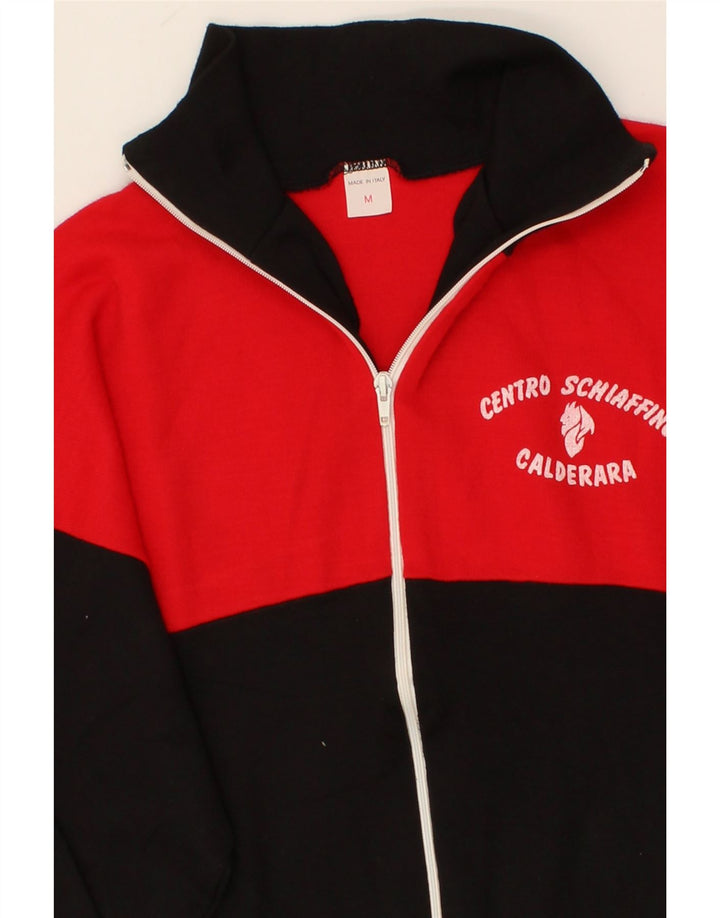VINTAGE Chaqueta superior de chándal para hombre Bloque de color rojo medio