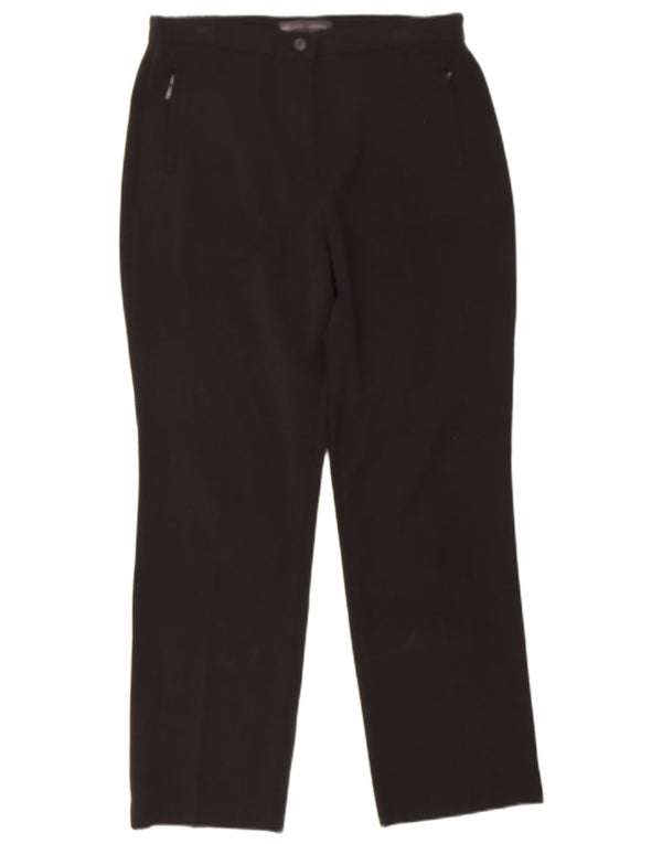 Marks & Spencer Pantalones Casuales Rectos para Mujer UK 10 Small W28 L26 Negro