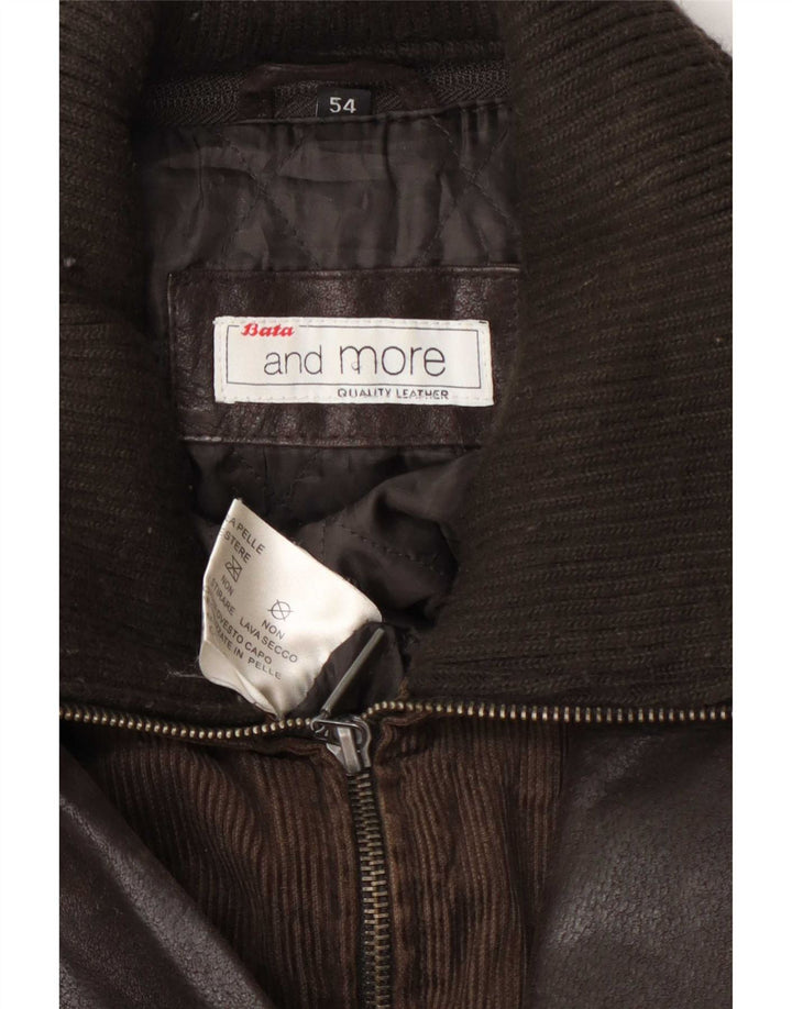 Bata Chaqueta de cuero para hombre IT 54 2XL Marrón