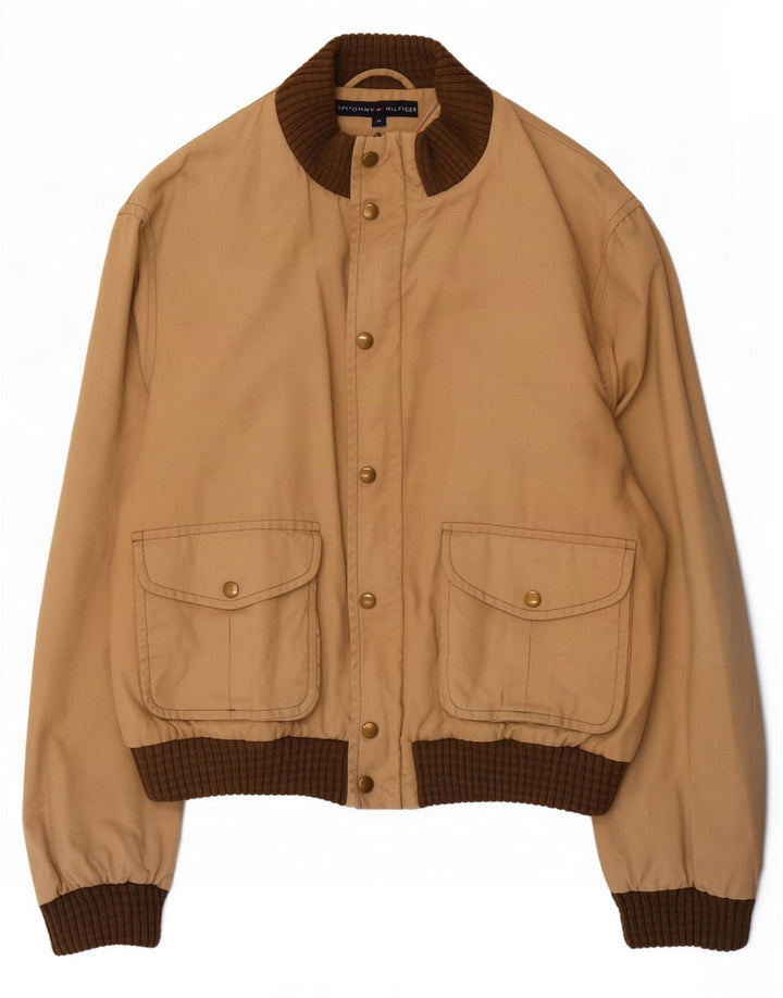 Tommy Hilfiger Chaqueta Bomber para Hombre UK 38 Medium Beige Colorblock Algodón