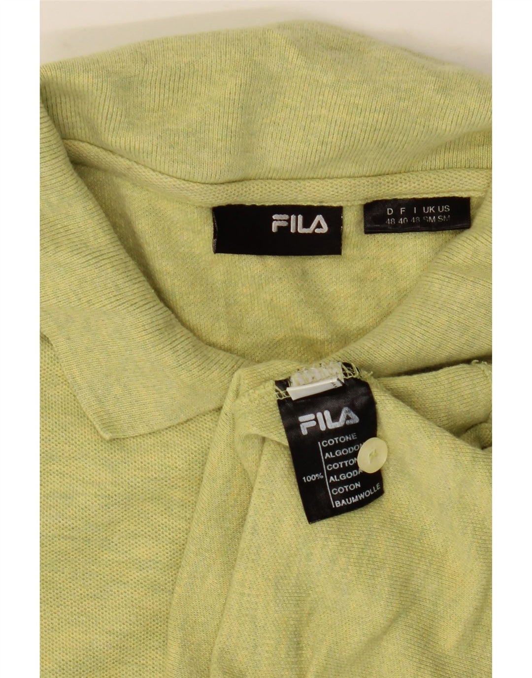 FILA Polo para hombre de algodón moteado verde pequeño