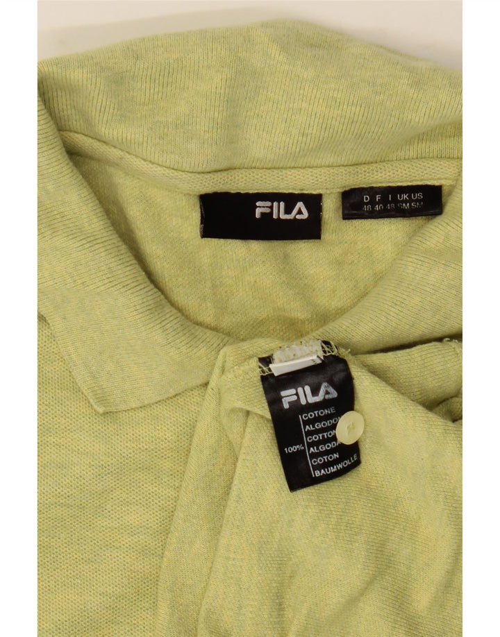 FILA Polo para hombre de algodón moteado verde pequeño