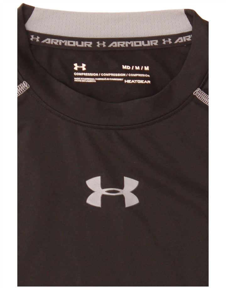 Under Armour Camiseta de compresión para hombre Top mediano negro a rayas