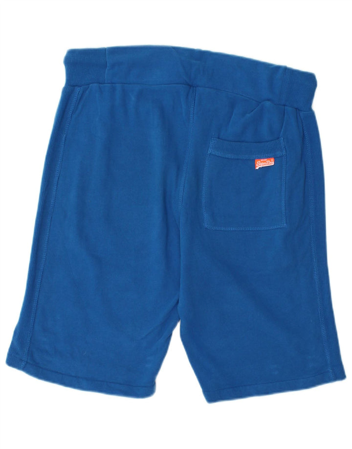 SUPERDRY Shorts deportivos para hombre Small Blue Cotton