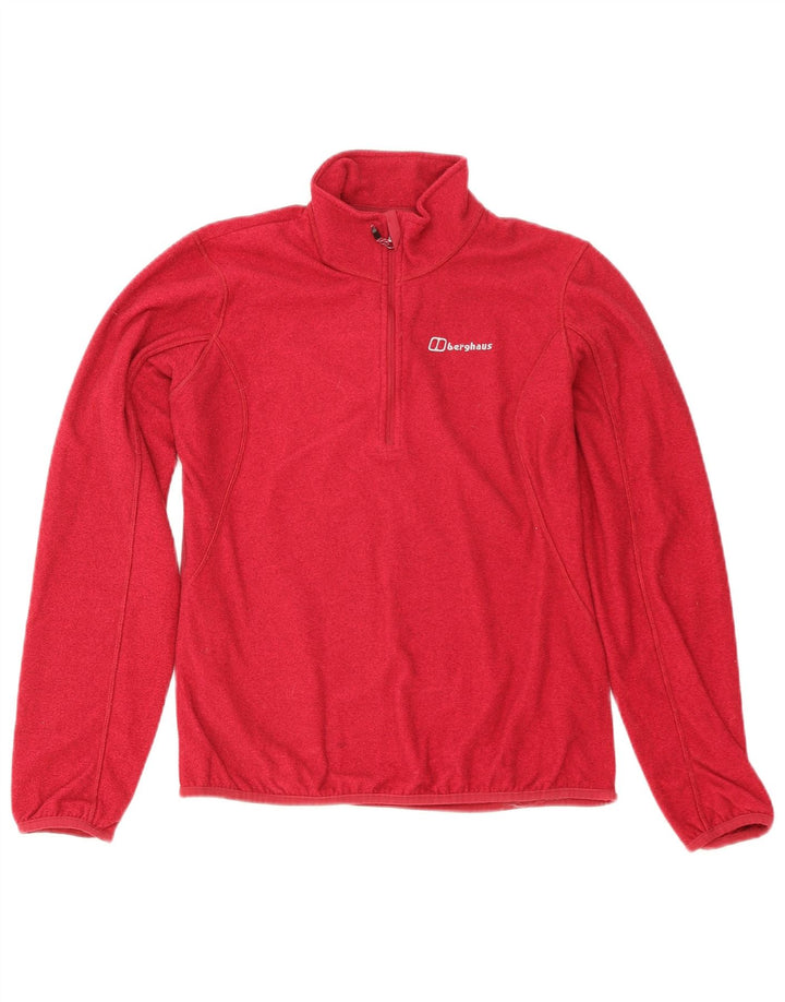 Berghaus - Jersey de forro polar con cuello y cremallera para mujer, talla 40, poliéster rojo mediano