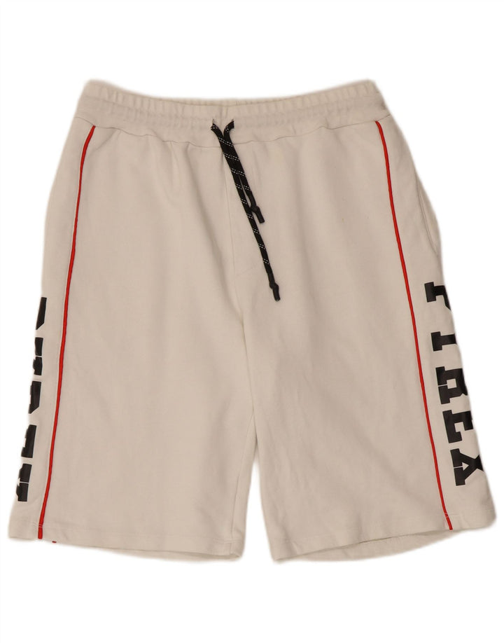PYREX Pantalones cortos deportivos gráficos para hombre Algodón blanco mediano