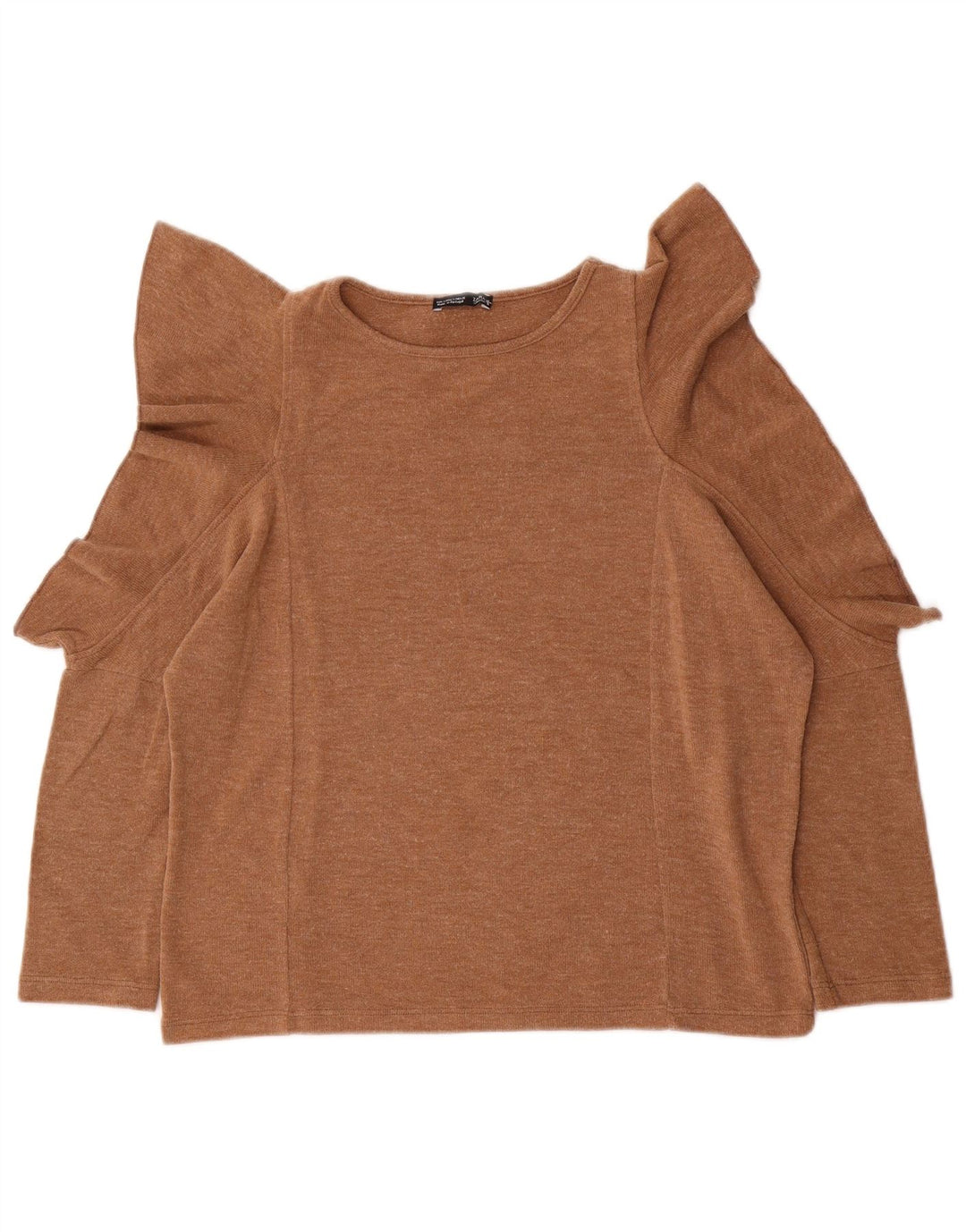 Zara Mujer Top Extragrande Manga 3/4 UK 10 Small Beige