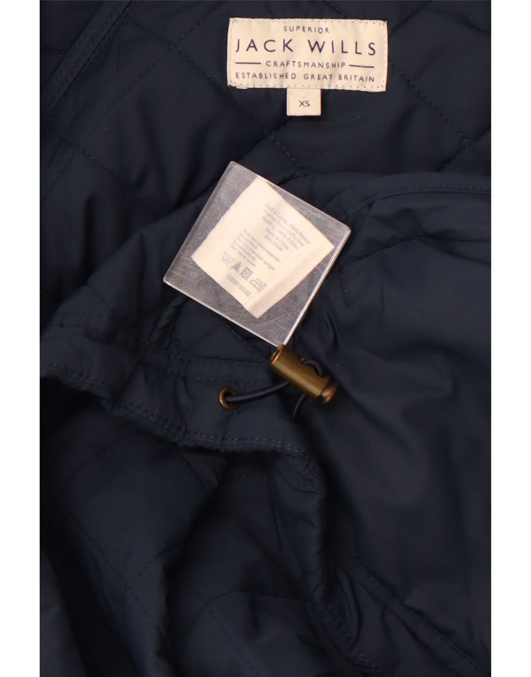 JACK WILLS Chaqueta acolchada con capucha para hombre UK 34 XS Azul marino Poliéster