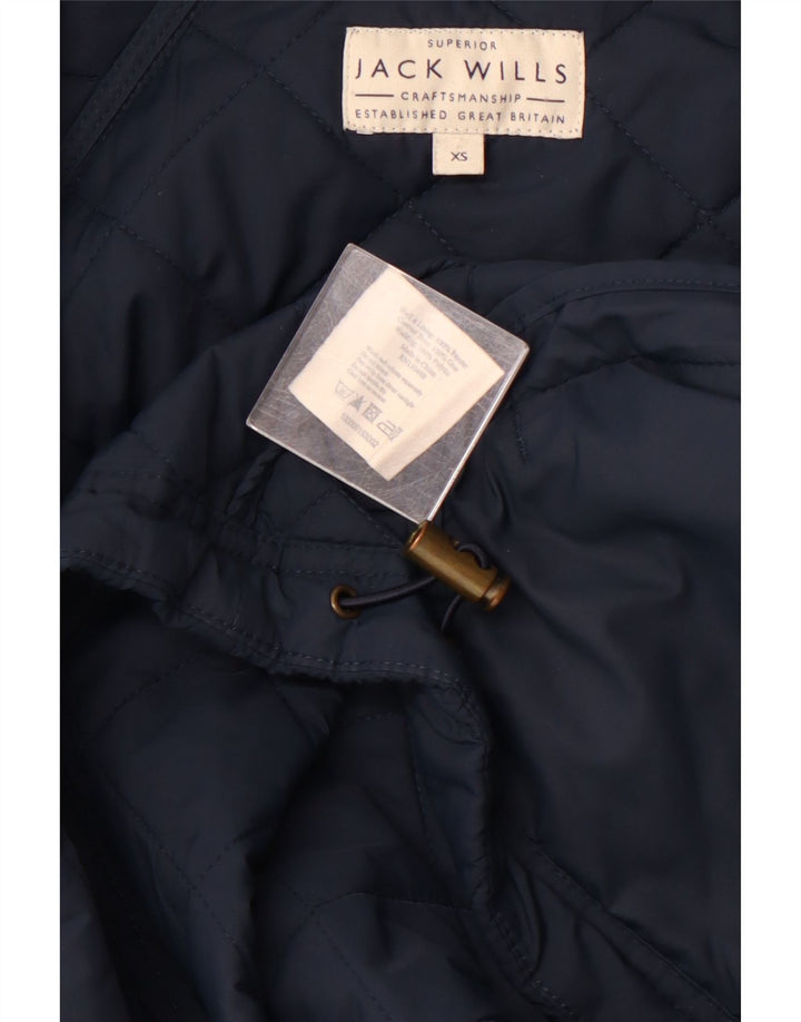 JACK WILLS Chaqueta acolchada con capucha para hombre UK 34 XS Azul marino Poliéster