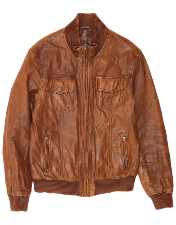 Conbipel Chaqueta bomber de cuero para hombre IT 46 Small Brown
