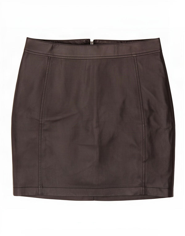 Lipsy Womens Faux Leather Mini Skirt UK 12 Medium W30 Black Polyester