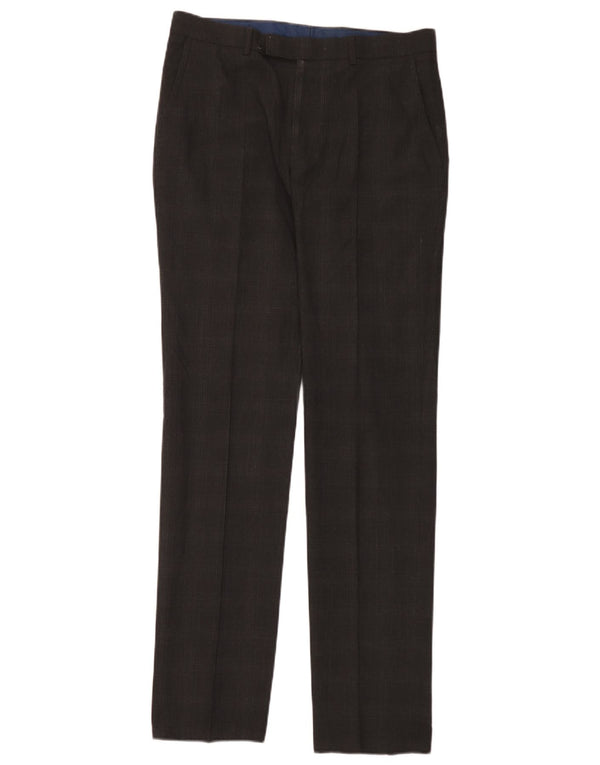 Marks & Spencer Pantalón de traje súper ajustado para hombre W32 L33 Cuadros grises