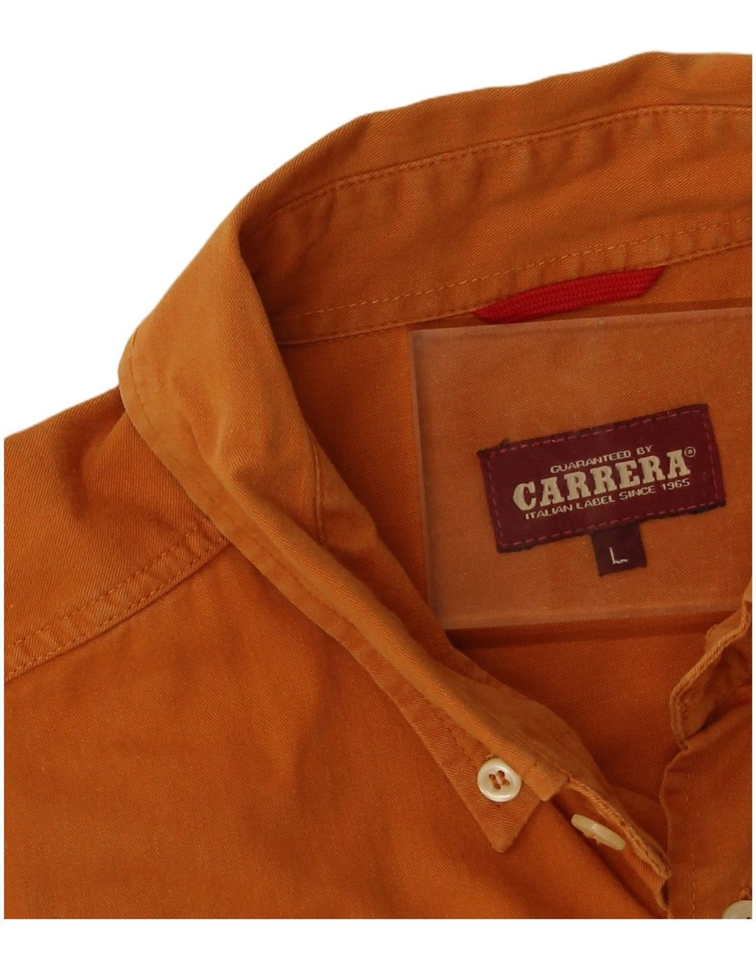 Camisa Carrera Hombre Grande Algodón Naranja