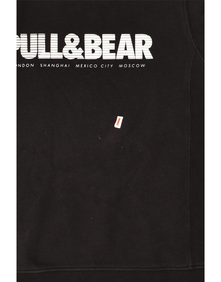 PULL & BEAR Mens Graphic Sweatshirt Jumper Small Black | Vintage Pull & Bear | Thrift | Second-Hand Pull & Bear | Used Clothing | Messina Hembry 