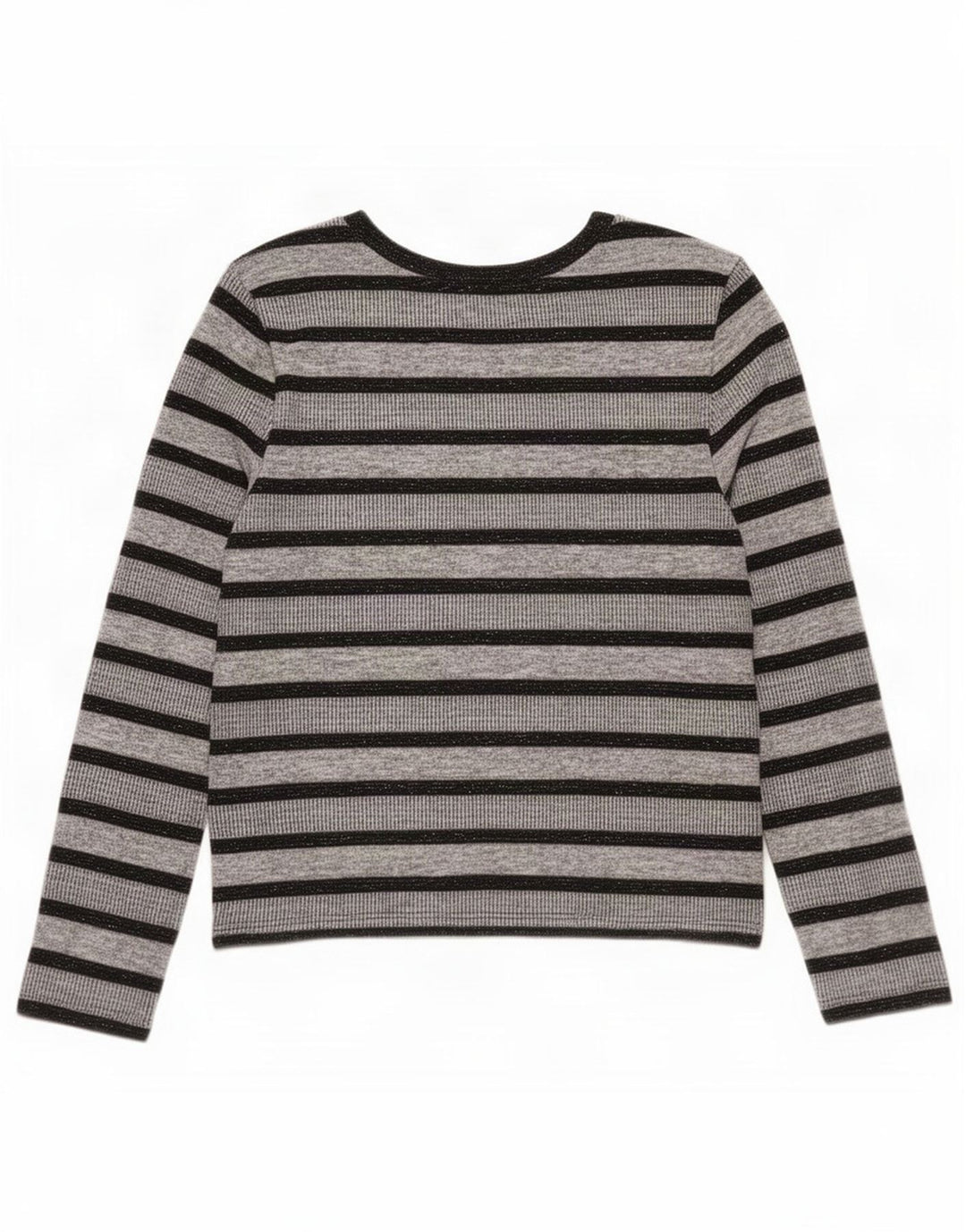 Marks & Spencer Top para mujer de manga larga UK 42 Poliéster a rayas gris medio
