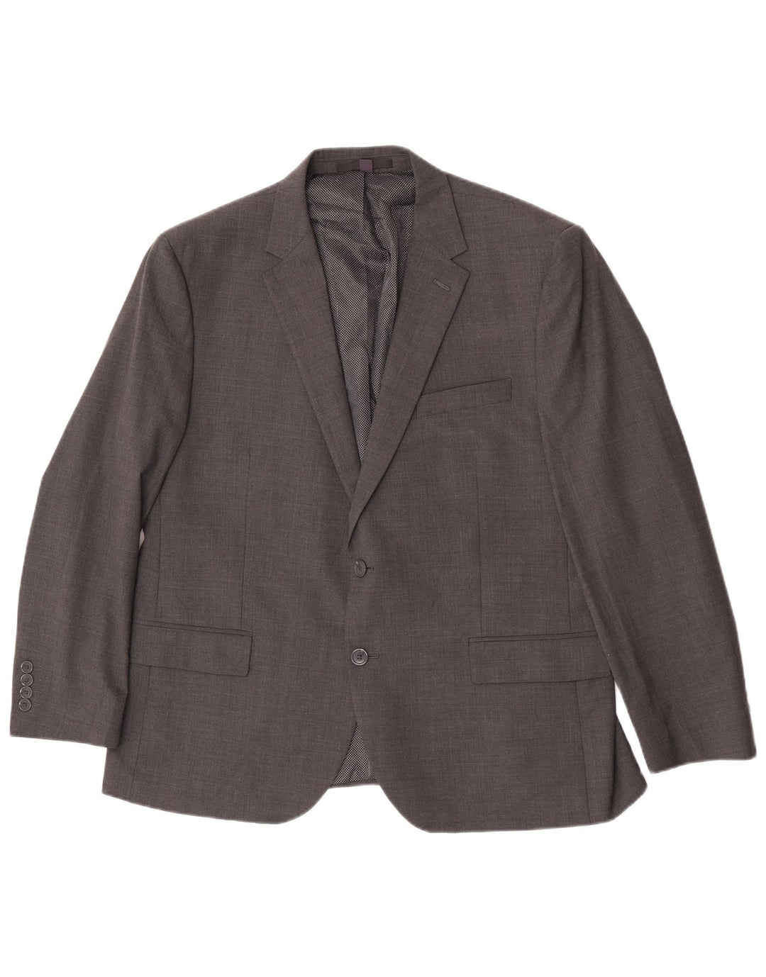 Marks & Spencer Chaqueta tipo blazer de 2 botones para hombre UK 44 XL Lana a cuadros gris