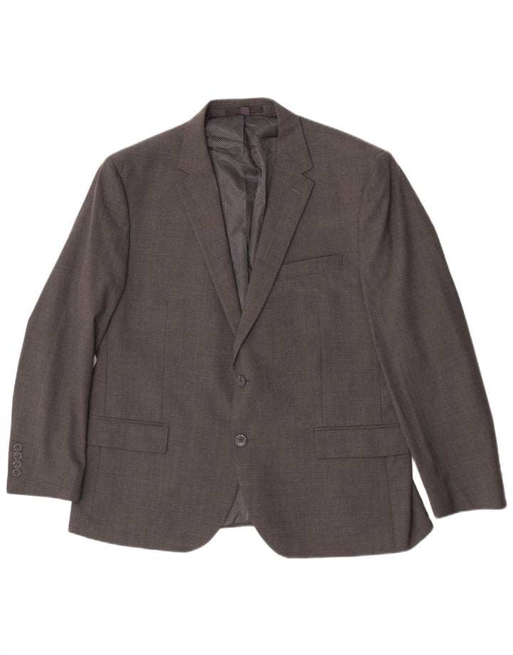 Marks & Spencer Chaqueta tipo blazer de 2 botones para hombre UK 44 XL Lana a cuadros gris
