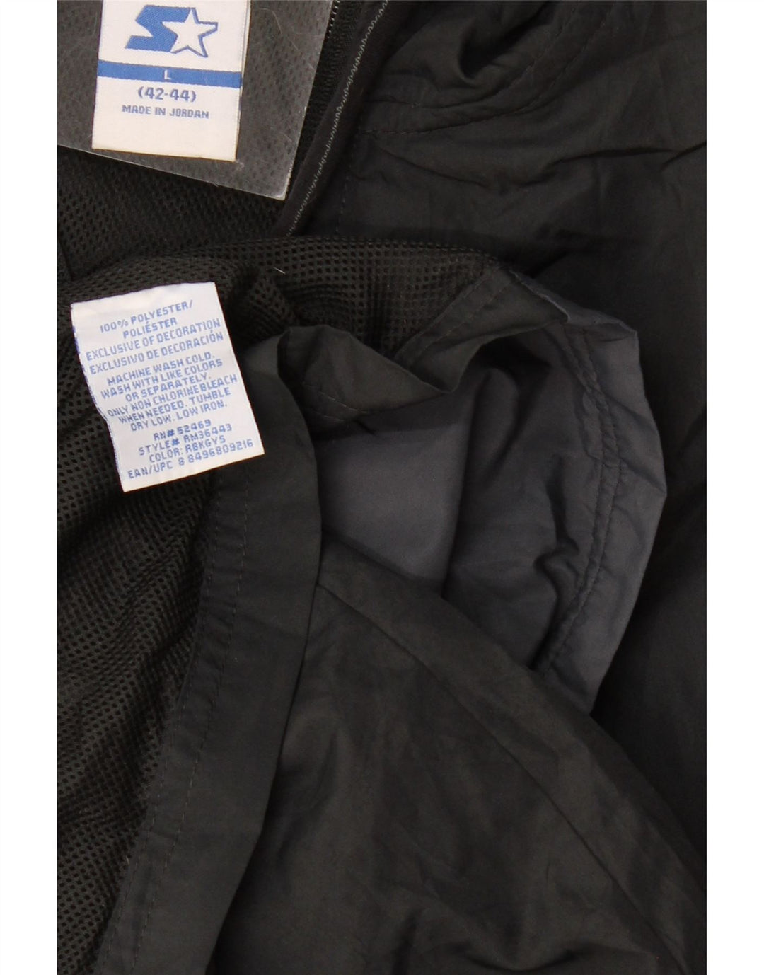 STARTER Chaqueta impermeable con capucha para hombre UK 40 Large Gris Colorblock Poliéster