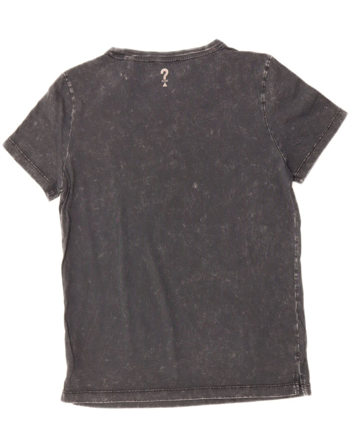 GUESS Womens Graphic T-Shirt Top UK 14 Medium Grey Cotton