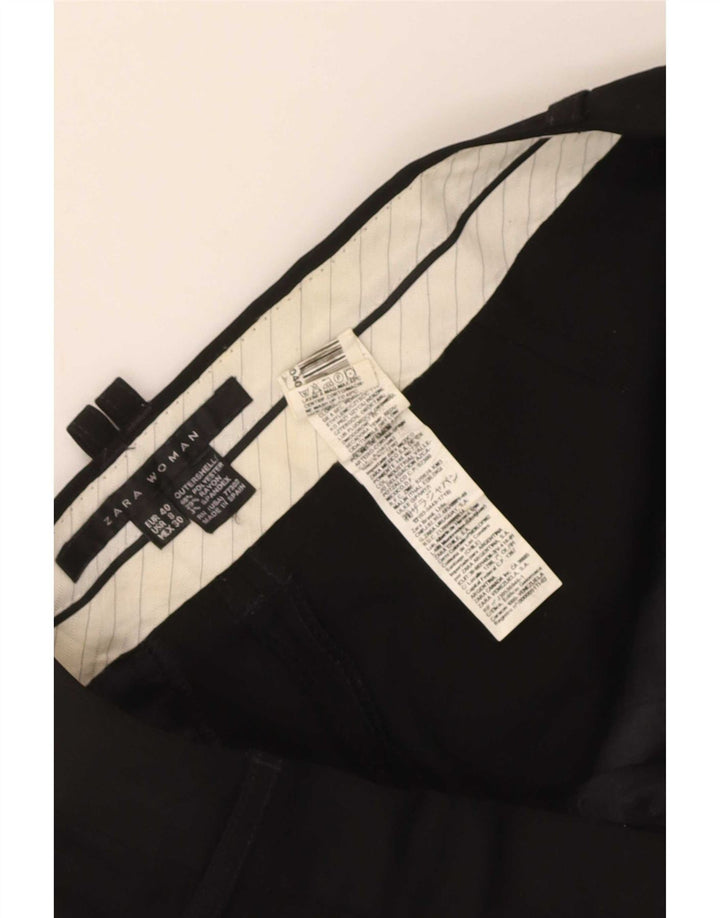 Zara Mujer Pantalón Chino Recto EU 40 Medium W30 L34 Poliéster Negro