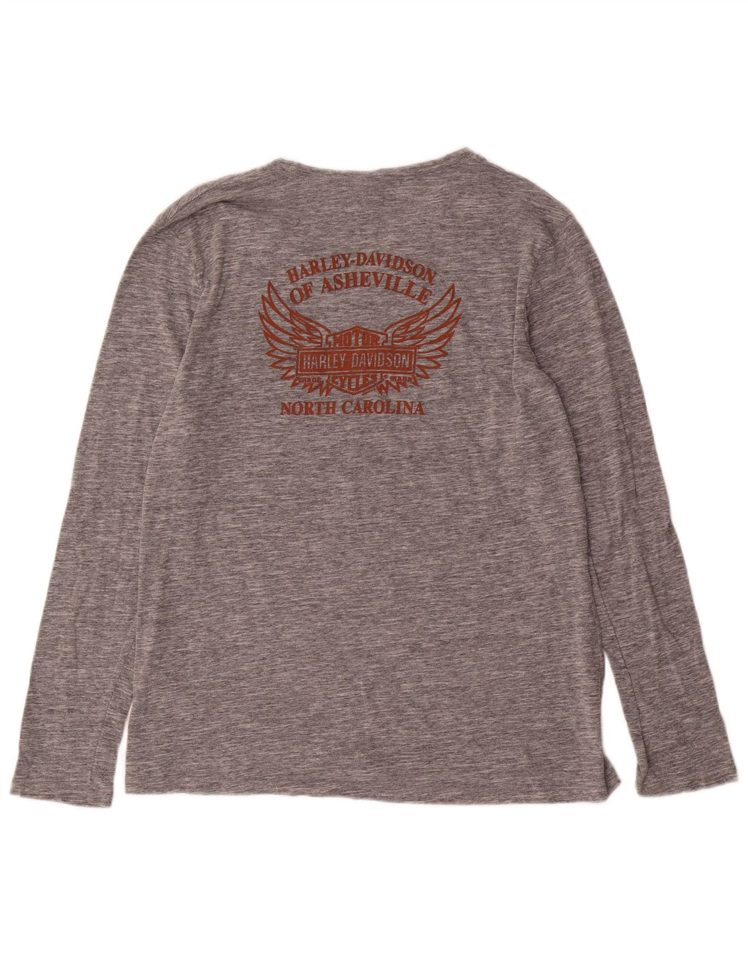 Harley Davidson - Camiseta gráfica para hombre, manga larga, 2XL, algodón moteado gris