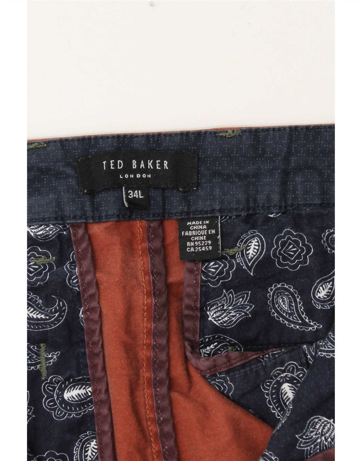 Pantalones chinos ajustados para hombre de Ted Baker W34 L33 Algodón marrón