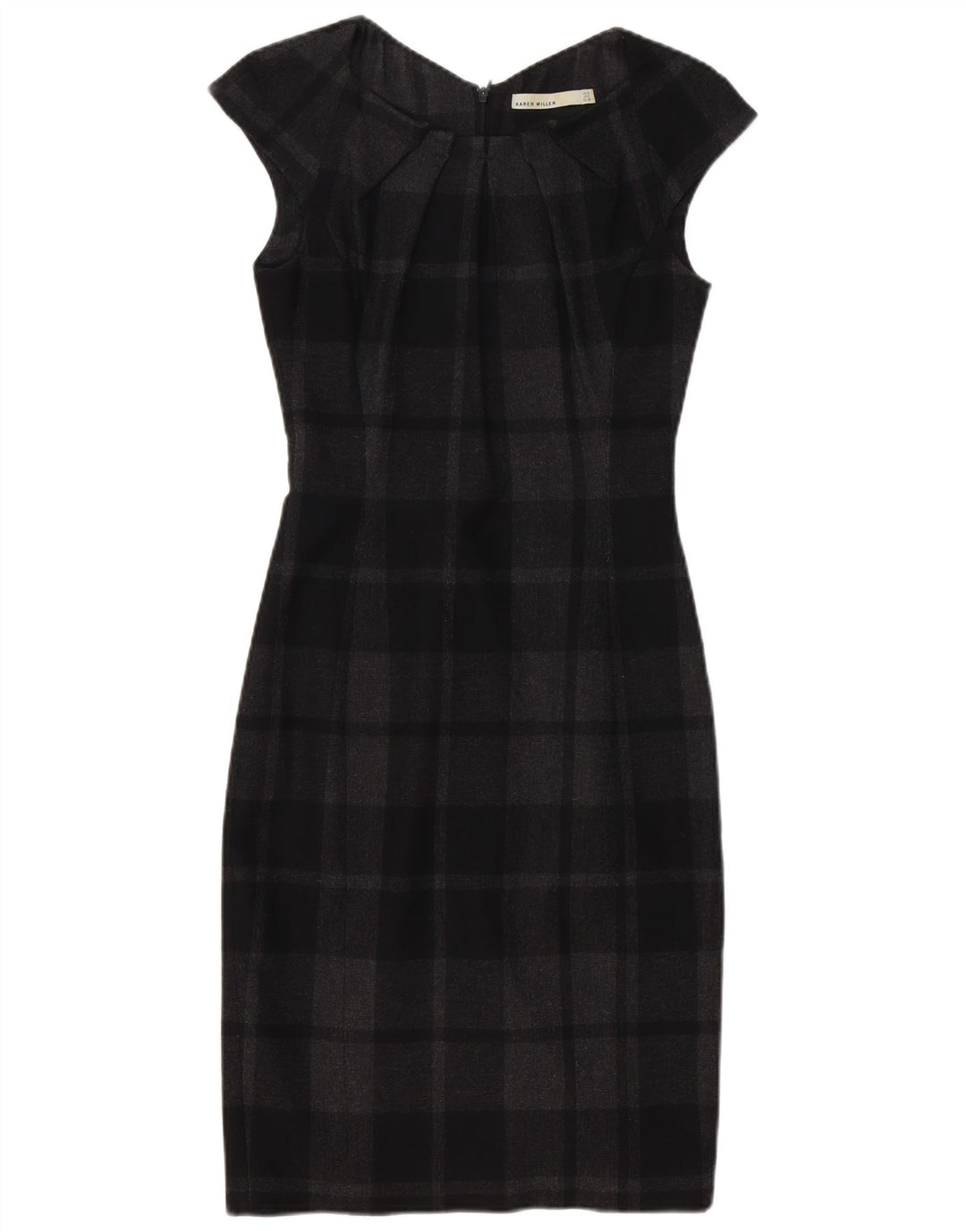 Karen Millen Vestido tubo para mujer UK 8 Small Black Check Poliéster
