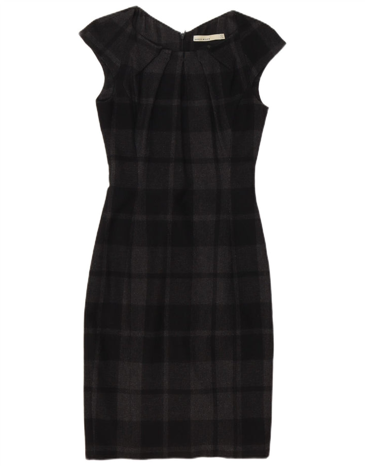 Karen Millen Vestido tubo para mujer UK 8 Small Black Check Poliéster