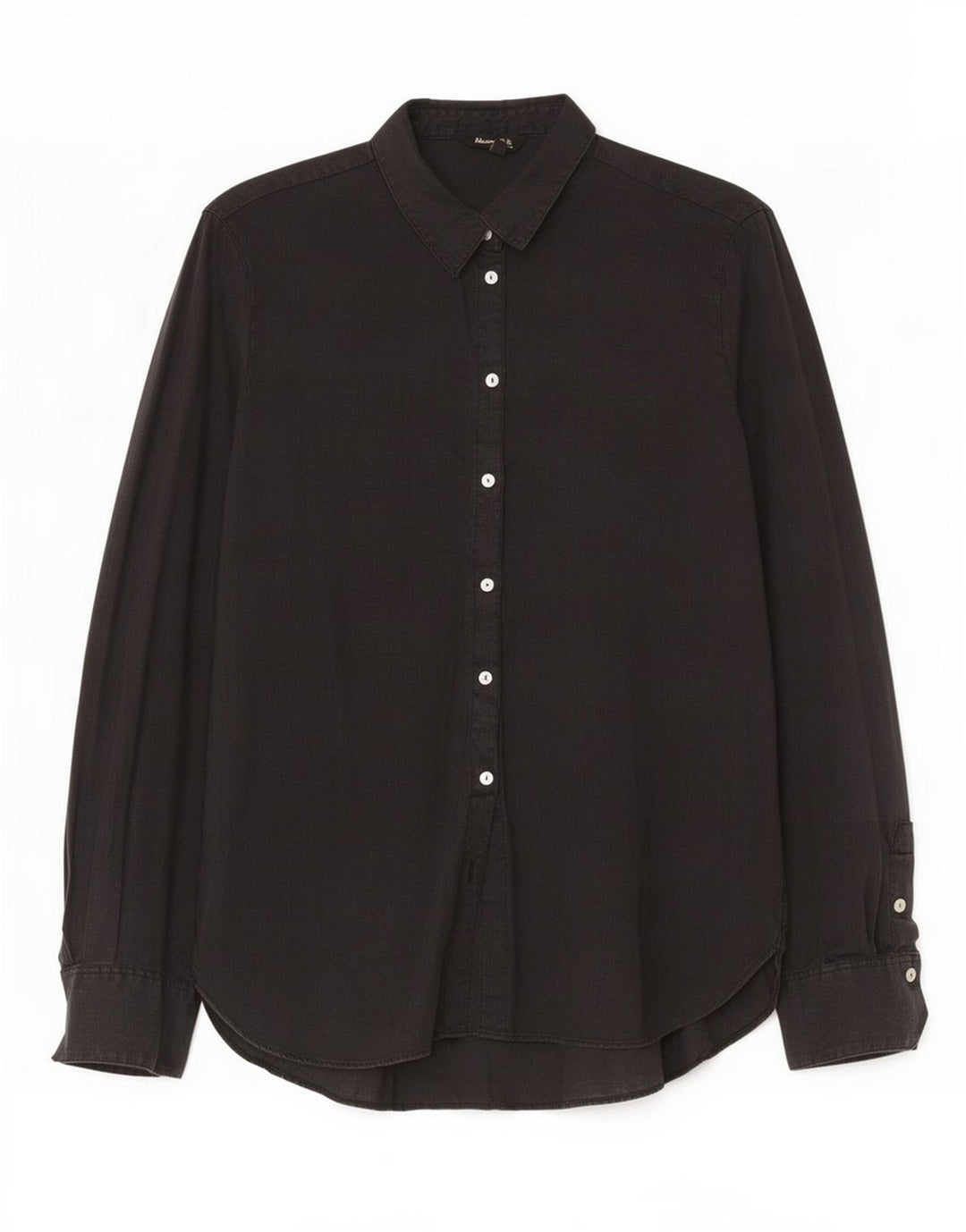 Camisa Massimo Dutti Mujer EU 40 Mediana Lino Negro