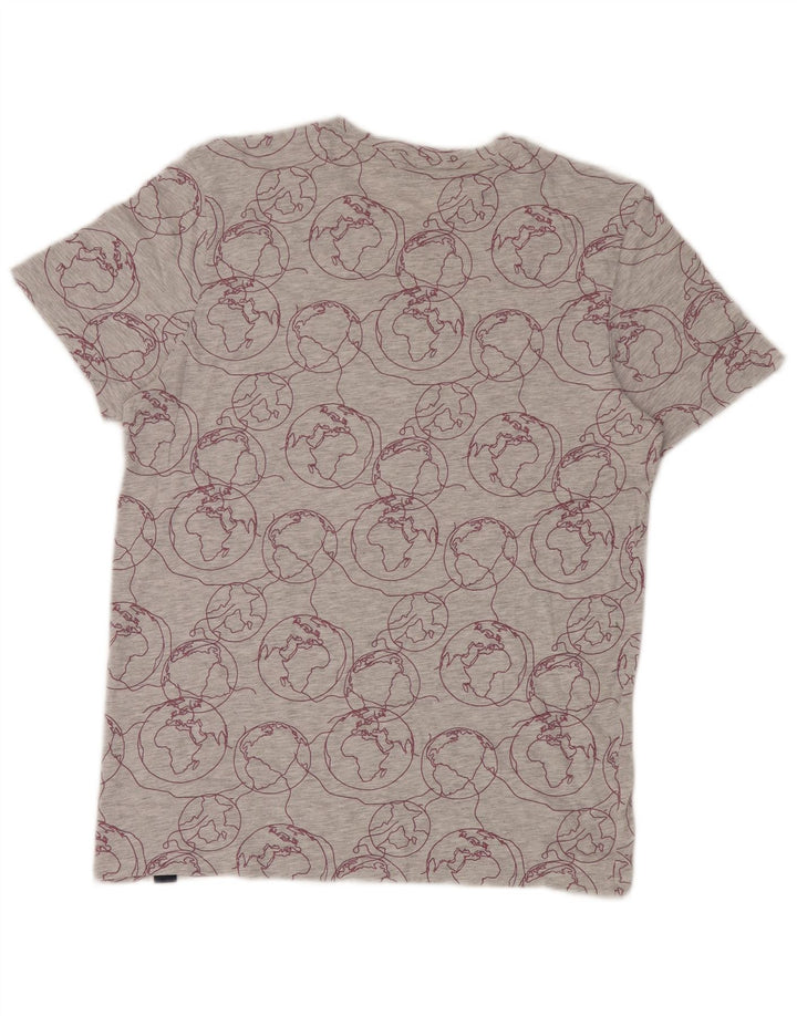 Jack & Jones Hombre Camiseta con estampado abstracto y gráfico Top Gris medio