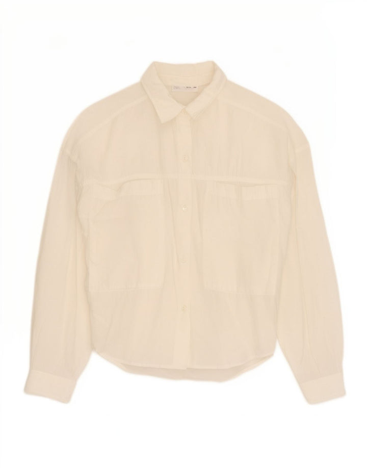 Blusa Camisa Niña Zara 13-14 Años Modal Blanco