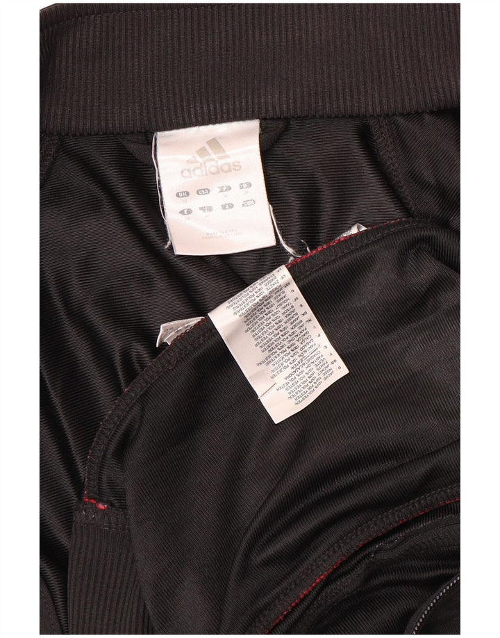 Adidas Mujer Chándal Top Chaqueta UK 12 Mediano Negro Poliéster