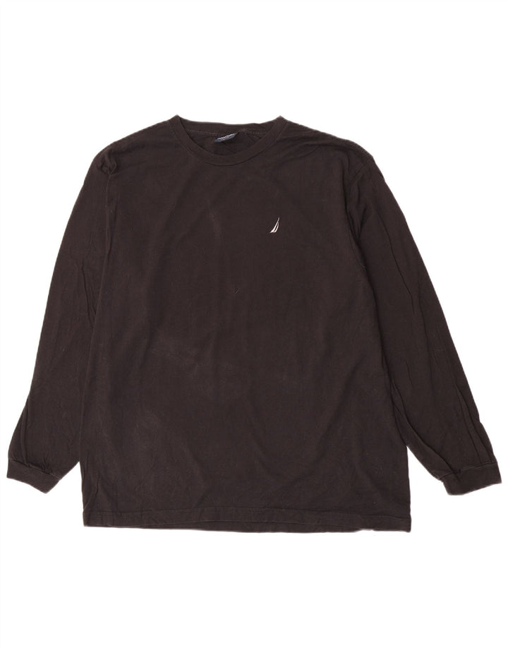 NAUTICA Camiseta Hombre Manga Larga Grande Algodón Negro