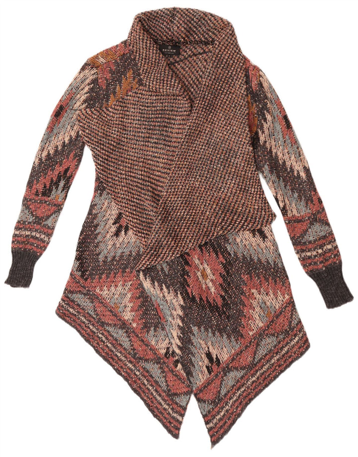 Evalúa Suéter Cárdigan Asimétrico para Mujer UK 40 Small Multicolor Aztec