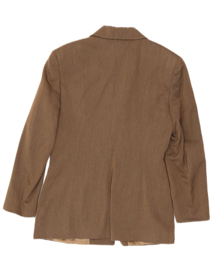 Sisley Chaqueta Blazer de 4 Botones para Mujer UK 10 Small Brown Viscosa