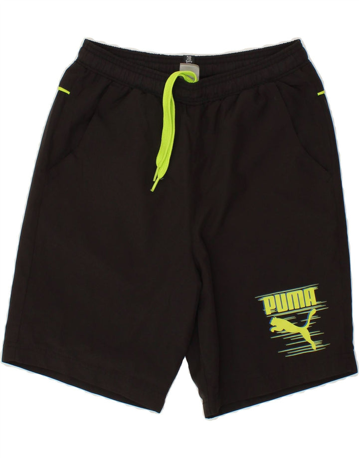 PUMA Boys Graphic Sport Shorts 13-14 Years XL  Black Polyester Vintage Puma and Second-Hand Puma from Messina Hembry 